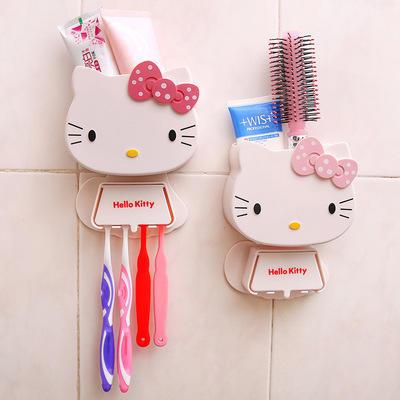 【牙刷架】hello kitty多功能牙刷架收纳盒 卫浴牙刷收纳盒 kt牙刷